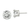 thumbnail image 1 of Sterling Silver 10mm Round Snap Set CZ Stud Earrings, 1 of 2