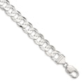 thumbnail image 1 of Sterling Silver 11.9mm Concave Beveled Curb Chain Bracelet Size 7, 1 of 6