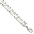 thumbnail image 1 of Sterling Silver 11.9mm Concave Beveled Curb Chain Necklace Size 20, 1 of 7