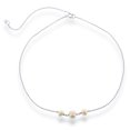 thumbnail image 1 of Sterling Silver 12" + 3" Three Freshwater Pearls Choker Necklace, 1 of 2