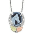 thumbnail image 1 of Sterling Silver & 12K Horse Cameo Necklace Made In United States qbh235-18, 1 of 5