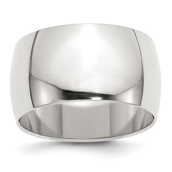 Sterling Silver 12mm Half Round Size 12 Band Ring