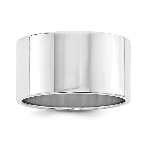 925 Sterling Silver Polished Flat Band Lightweight 12mm-Flat Size 5-Band Ring - Jewelry Gift for Mom