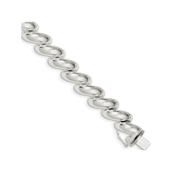 Sterling Silver 12mm San Marco Bracelet (7 X 12) Made In Italy qm25-7