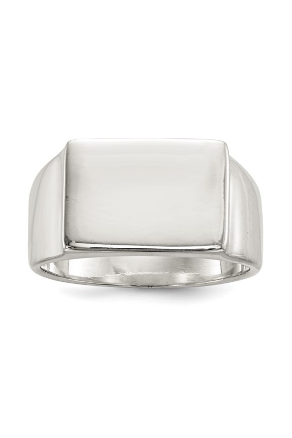 Sterling Silver 12x17mm Closed Back Signet Ring