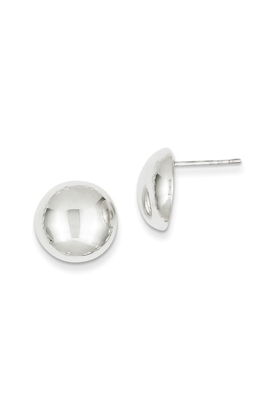 Sterling Silver 13MM Button Earrings