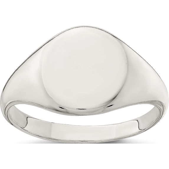 Sterling Silver 13X10mm Closed Back Signet Ring (Size 11) Made In India qr2476-11