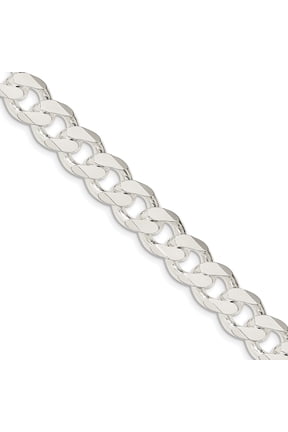 Sterling Silver 13mm Curb Chain (Weight: 60.24 Grams, Length: 9 Inches)