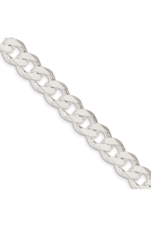 Sterling Silver 13mm Curb Chain (Weight: 60.24 Grams, Length: 9 Inches)
