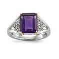 thumbnail image 1 of Sterling Silver & 14K Amethyst and Diamond Ring, 1 of 3