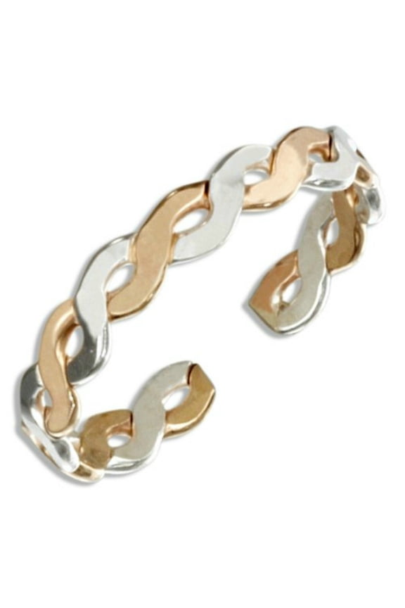 sterling silver 14k gold filled braid band toe ring