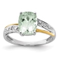 thumbnail image 1 of Sterling Silver 14K Gold IJ Diamond & Amethyst Ring Sz 7, 1 of 1
