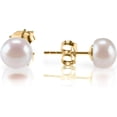 thumbnail image 1 of Sterling Silver, 14K Gold Plated, AAA+ Quality Handpicked Freshwater Cultured Stud Pearl Earrings, 1 of 2