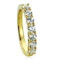 thumbnail image 1 of Sterling Silver 14K Gold Plated Wedding Ring Round CZ Seven Stone Anniversary Ring 3MM (Size 5 to 10), 10, 1 of 2