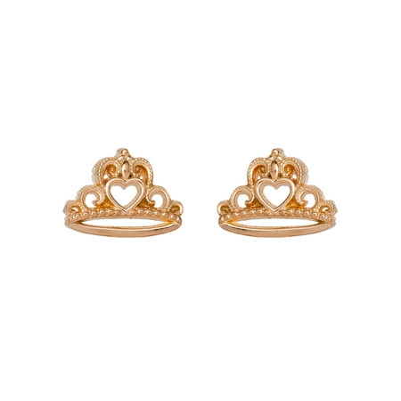 Sterling Silver 14KT Gold Plated Crown Earrings