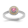 thumbnail image 1 of Sterling Silver & 14k Pink Tourmaline Ring, 1 of 8