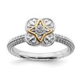 thumbnail image 1 of Sterling Silver & 14k Stackable Expressions Diamond Ring - Size 9, 1 of 3