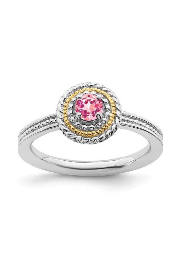 Sterling Silver & 14k Stackable Expressions Pink Tourmaline Ring
