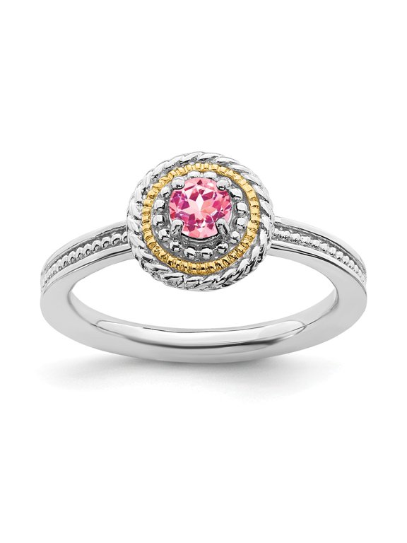 Sterling Silver & 14k Stackable Expressions Pink Tourmaline Ring