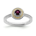 thumbnail image 1 of Sterling Silver & 14k Stackable Expressions Rhodolite Garnet Ring - Size 10, 1 of 3