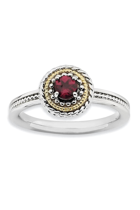 Stackable Expressions Sterling Silver & 14k  Rhodolite Garnet Ring