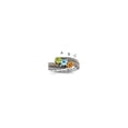 thumbnail image 1 of Sterling Silver & 14k Three-stone and Diamond Mother's Ring Semi-Mount - Size 10, 1 of 3