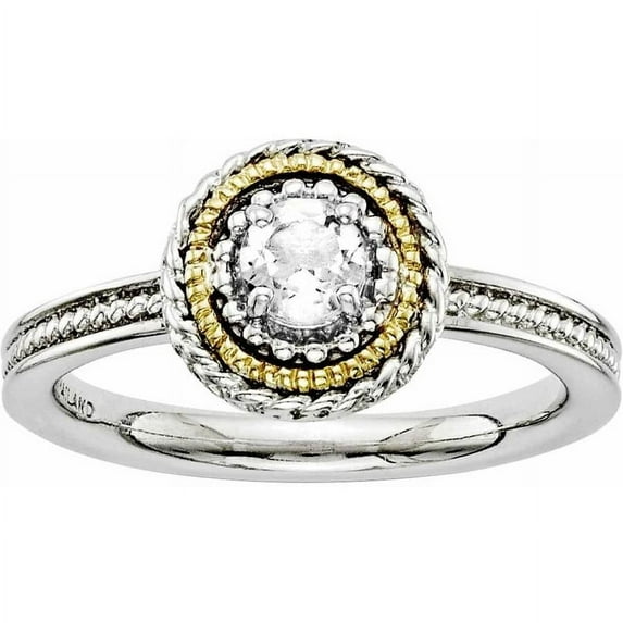 Sterling Silver 14k White Topaz Ring