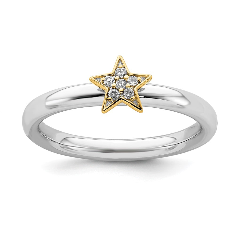 Diamond Mini Star Stack Ring 14K Yellow Gold / 6