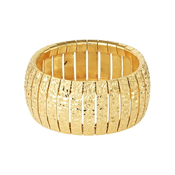 Brilliance Fine Women's Sterling Silver 14kt Gold Plated Diamond Cut Ring, Size 8