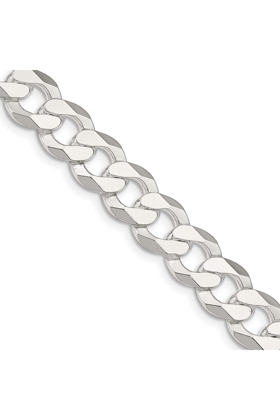 Sterling Silver 14mm Flat Curb Chain (20 X 14) Made In Italy qlb350-20