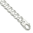 thumbnail image 1 of 925 Sterling Silver Polished Fancy Lobster Closure 14.5mm Close Link Flat Curb Chain Bracelet 9 Inch Link Bracelet for W, 1 of 2