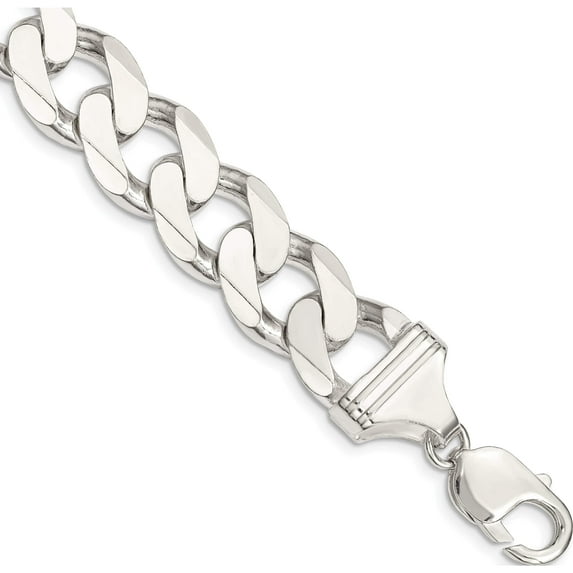Sterling Silver 15mm Curb Chain (8 X 15) Made In Italy qcb400-8