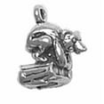 thumbnail image 1 of Sterling Silver 16" 1.2mm Box Chain 3D Bear Crouching On Log Pendant Necklace, 1 of 2