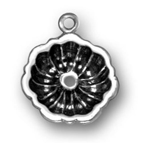 Sterling Silver 16" 1.2mm Box Chain 3D Cake Bundt Pan Pendant Necklace