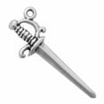 thumbnail image 1 of Sterling Silver 16" 1.2mm Box Chain 3D Dagger Knife Short Sword Pendant Necklace, 1 of 2