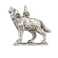 thumbnail image 1 of Sterling Silver 16" 1.2mm Box Chain 3D Howling Wolf Dog Pendant Necklace, 1 of 2