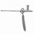 thumbnail image 1 of Sterling Silver 16" 1.2mm Box Chain 3D Indian Peace Pipe Hanging Feather Pendant Necklace, 1 of 2
