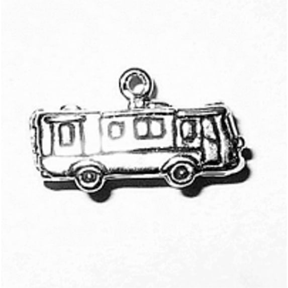 Sterling Silver 16" 1.2mm Box Chain 3D RV Mobile Motorhome Recreational Vehicle Pendant Necklace