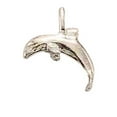 thumbnail image 1 of Sterling Silver 16" 1.2mm Box Chain 3D Small Dolphin Pendant Necklace, 1 of 2
