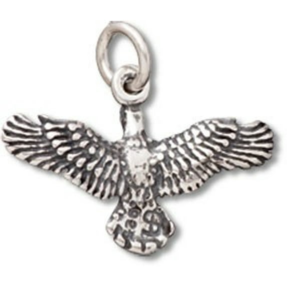 Sterling Silver 16" 1.2mm Box Chain 3D Soaring North American Bald Eagle Pendant Necklace