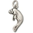 thumbnail image 1 of Sterling Silver 16" 1.2mm Box Chain 3D Swimming Manatee Pendant Necklace, 1 of 2