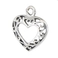 thumbnail image 1 of Sterling Silver 16" 1.2mm Box Chain Small Open Scrolled Heart Pendant Necklace, 1 of 2