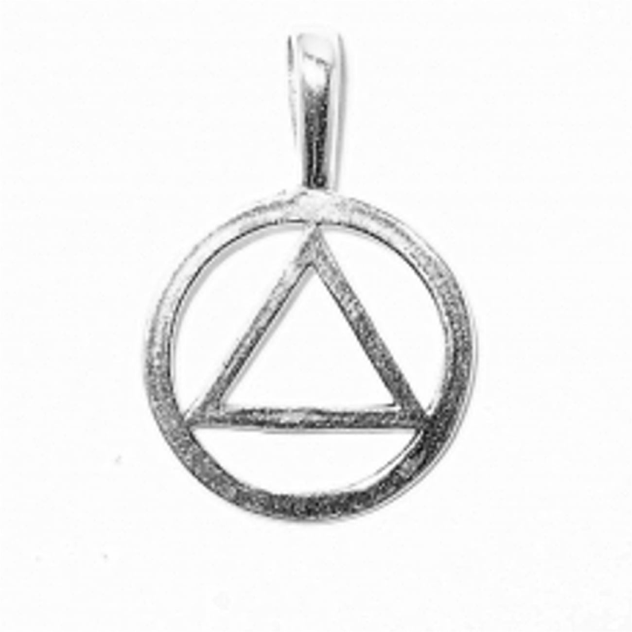 925 Sterling Silver AA Coin Pendant Necklace - Sobriety Gift For Men & Women | Alcoholics Anonymous Jewelry