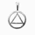 thumbnail image 1 of Sterling Silver 16" 1mm AA Alcoholics Anonymous Triangle In Circle Symbol Pendant Necklace, 1 of 2