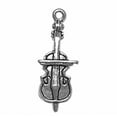 thumbnail image 1 of Sterling Silver 16" 1mm Box Chain 3D Cello Bow Across Musical Instrument Pendant Necklace, 1 of 2