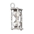 thumbnail image 1 of Sterling Silver 16" 1mm Box Chain 3D Hour Glass Sand Timer Pendant Necklace, 1 of 2