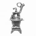 thumbnail image 1 of Sterling Silver 16" 1mm Box Chain 3D Old Time Cast Iron Wood Burning Stove Pendant Necklace, 1 of 2
