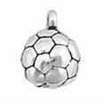 thumbnail image 1 of Sterling Silver 16" 1mm Box Chain 3D Soccer Ball Solid Pendant Necklace, 1 of 2