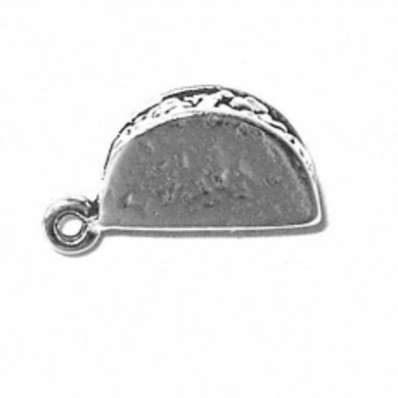 Sterling Silver 16" 1mm Box Chain 3D Taco Pendant Necklace