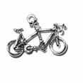 thumbnail image 1 of Sterling Silver 16" 1mm Box Chain 3D Tandem Bicycle Pendant Necklace, 1 of 2